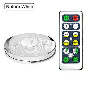 Dimmable Lighting LED Battery Puck Lights with Remote Control Touch Sensor Under Cabinet Lights for Kitchen Wardrobe Closet Lamp