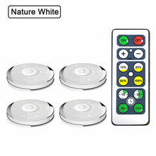 Load image into Gallery viewer, Dimmable Lighting LED Battery Puck Lights with Remote Control Touch Sensor Under Cabinet Lights for Kitchen Wardrobe Closet Lamp