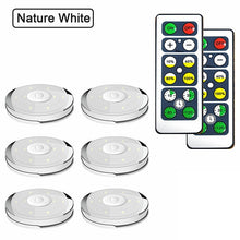 Load image into Gallery viewer, Dimmable Lighting LED Battery Puck Lights with Remote Control Touch Sensor Under Cabinet Lights for Kitchen Wardrobe Closet Lamp